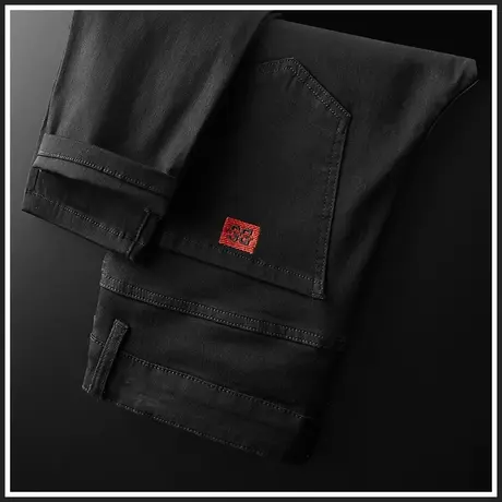 弹力黑色牛仔裤修身小脚休闲长裤子复古水洗秋季高端潮牌商务秋装商品大图