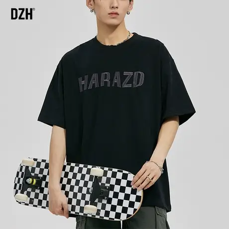 男士休闲T恤夏季潮牌纯棉百搭圆领短袖男生宽松体恤上衣2023新款商品大图