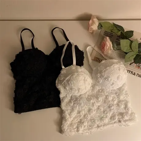 细肩带胸垫吊带背心女外穿内搭辣妹性感超薄冰丝百搭打底抹胸短款商品大图