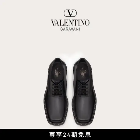 【24期免息】华伦天奴VALENTINO男士M-WAY ROCKSTUD小牛皮德比鞋商品大图