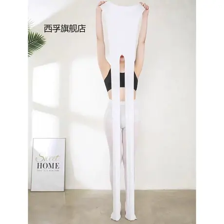 日系纯白色丝袜女中厚春秋JK萝莉加长加肥夏季薄款黑丝连裤袜商品大图