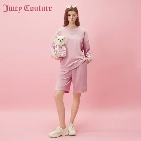 Juicy Couture橘滋2024早春穿搭新款刺绣毛巾布女式休闲短裤商品大图