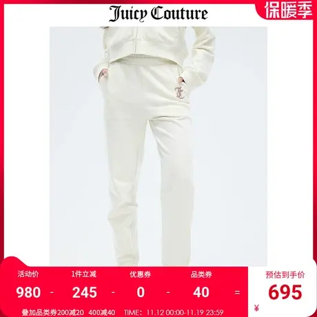 Juicy Couture橘滋休闲裤女秋冬新款美式运动宽松束脚针织长裤商品大图