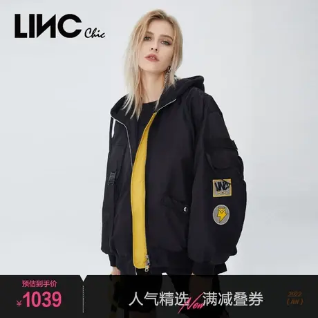 LINC金羽杰羽绒服女2023年冬季新款反季断码女款短款羽绒夹克外套商品大图
