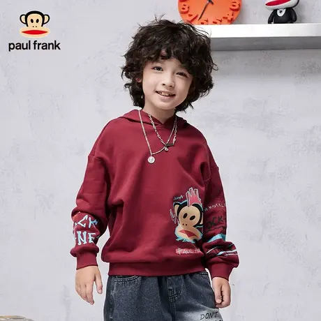 大嘴猴童装儿童春秋卫衣2023新款男童连帽针织衫长袖中大童潮帽衫商品大图