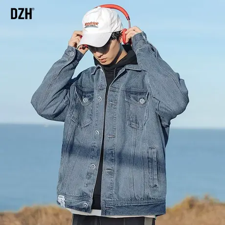 男士日系港风工装牛仔外套男韩版潮流宽松机车夹克休闲牛仔衣秋季商品大图