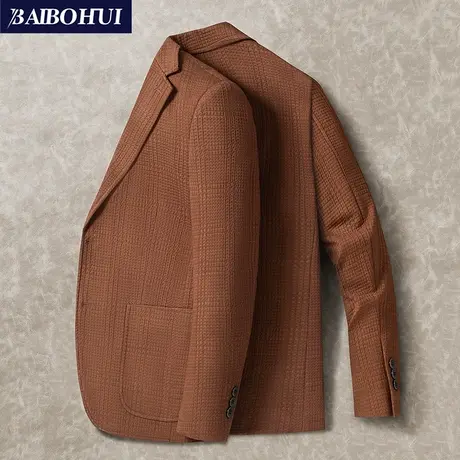 春秋季时尚修身商务休闲单件小西服上衣男士高级感呢子西装外套潮商品大图