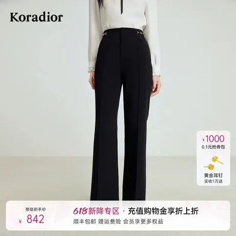 【商场同款】珂莱蒂尔秋季简约阔腿西装裤休闲百搭长裤女商品大图
