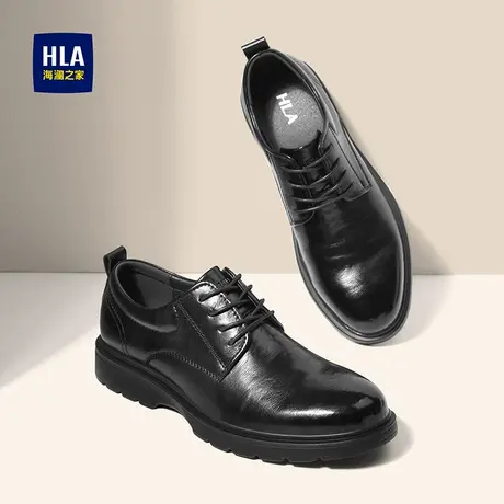HLA/海澜之家皮鞋男春秋商务正装百搭德比鞋增高结婚新郎鞋男士商品大图