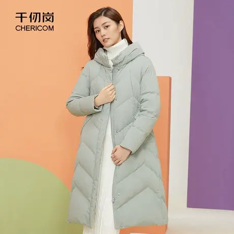 【清仓】千仞岗2023冬季女士中长款过膝加厚收腰时尚羽绒服I商品大图