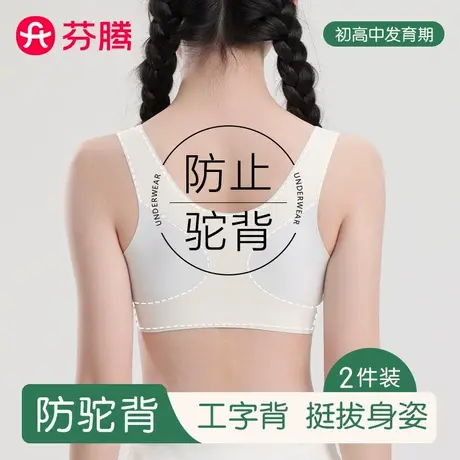 芬腾少女内衣防驼背初中学生高中生青春期发育期二三阶段运动文胸商品大图