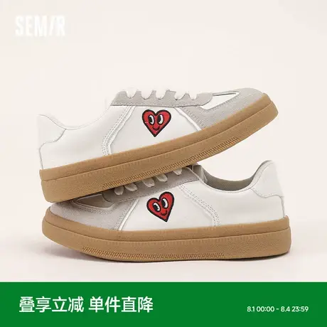Semir德训鞋女款2025新款春夏厚底小众复古小白鞋百搭透气内增高商品大图