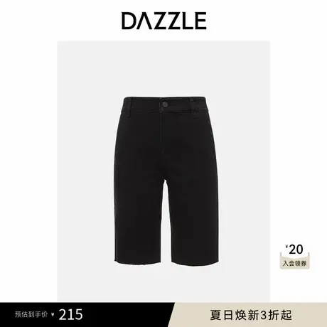 DAZZLE地素奥莱 简约百搭高腰显瘦百慕大牛仔中裤女图片