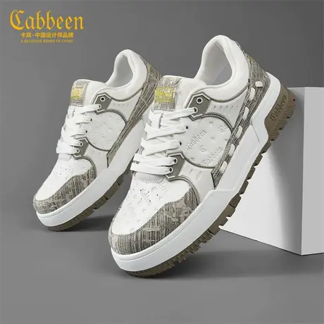 Cabbeen/卡宾男鞋秋季新款韩版时尚舒适厚底增高休闲百搭运动板鞋商品大图