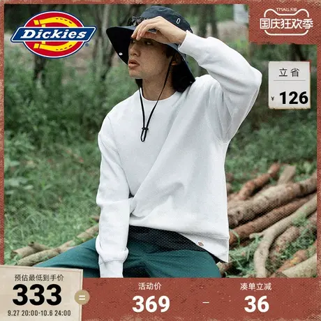 Dickies商场同款 秋冬三原色小logo加绒圆领美式卫衣 男女同款图片