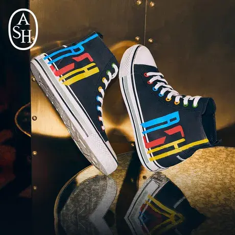 【会员专享】ASH女鞋GAMES休闲鞋做旧平底帆布鞋女高帮加硫鞋女图片