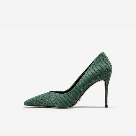 Nine West/玖熙高跟鞋新款细跟尖头高端时尚女鞋真皮复古单鞋浅口商品大图