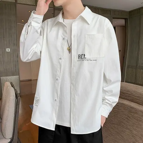 男士外套春秋款2023新款秋季夹克男装工装长袖衬衫衣服初秋棒球服商品大图