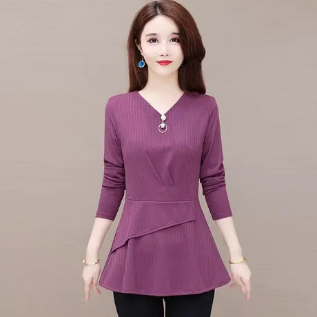 打底衫女春秋装2023年新款早秋上衣服长袖t恤女洋气小衫大码胖mm商品大图