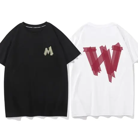 不一样情侣装夏季T恤W M 字母美式潮牌disoo小众设计感短袖男套装商品大图