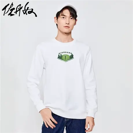 佐丹奴联名卫衣男春季新款加绒上衣潮流时尚印花套头衫男91093354图片