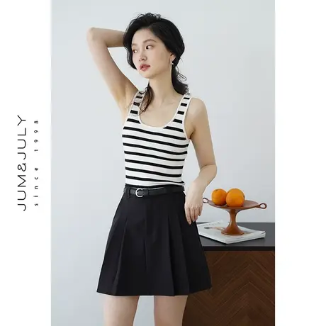 嘉茱莉2024新款西装短裙女高腰A字裙百褶裙小个子裤裙设计感裙子图片