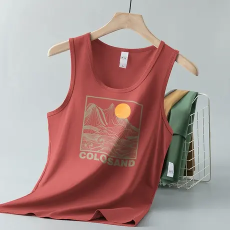 莫代尔国潮背心男夏季跨栏健身运动坎肩篮球冰丝速干凉感无袖吊带商品大图