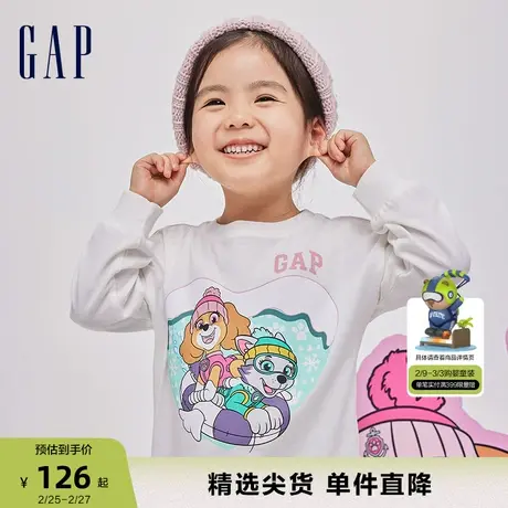 【汪汪队联名】Gap女幼童春秋长袖T恤儿童装宽松运动上衣847258商品大图