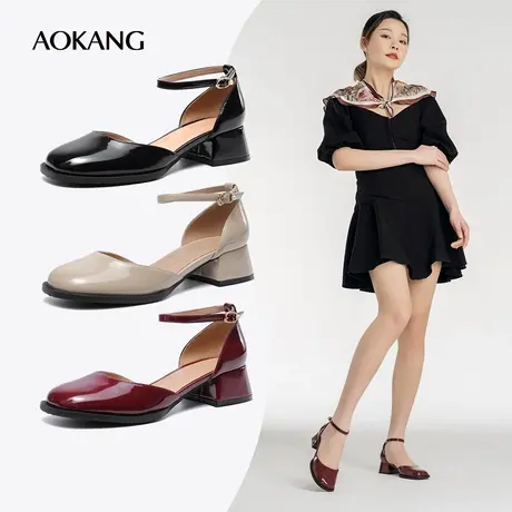 奥康女鞋 2024夏季新款凉鞋时尚休闲淑女潮流百搭玛丽珍凉鞋商品大图