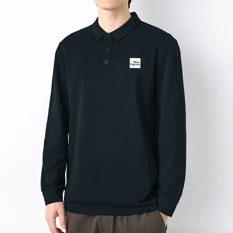 珠地棉翻领保罗polo衫长袖t恤男商务潮流印花带领打底衫有领秋衣图片