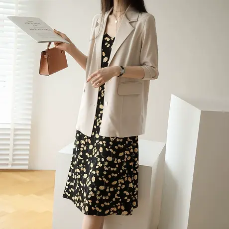 【6折清仓仅203.4元】短袖西装女薄款小个子时尚防晒外套V310商品大图