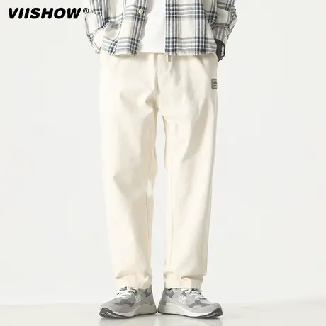 VIISHOW美式高街阔腿裤男秋季宽松直筒裤潮牌休闲裤百搭长裤子商品大图