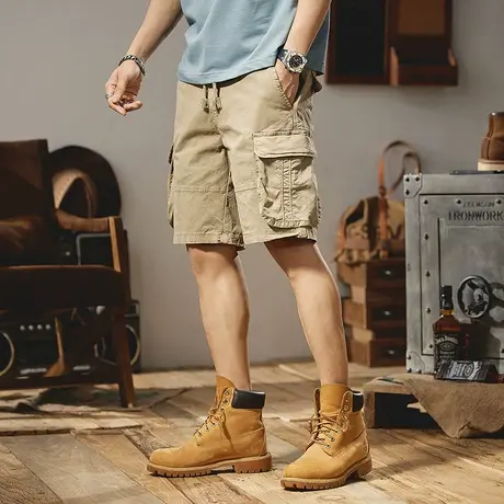 Modi Nick/摩帝尼克休闲男士五分裤夏季复古迷彩五分裤直筒薄款商品大图