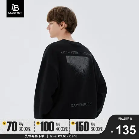 Lilbetter380g重磅卫衣男士秋冬装新款圆领加绒上衣美式潮牌外套商品大图