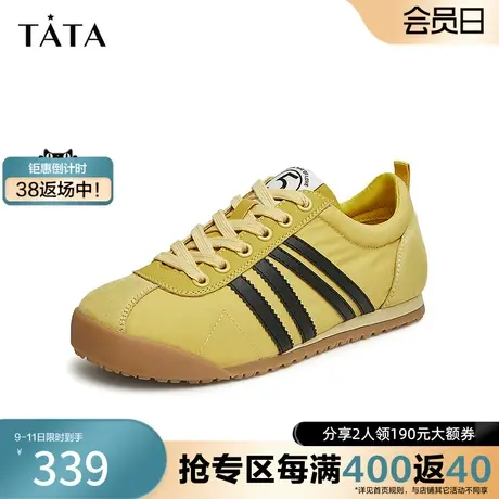 Tata他她休闲复古德训鞋女轻便薄款运动鞋板鞋2024春新款YDG01AM4图片
