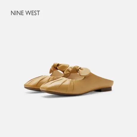 【商场同款】Nine West/玖熙蝴蝶结包头拖鞋女外穿穆勒鞋平底凉鞋图片
