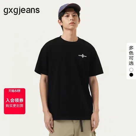 gxg.jeans男装2024年夏季圆领短袖T恤J24D442043图片