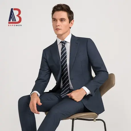 【半麻衬纯羊毛西装】BAROMON/培罗蒙秋季商务正装职业装西服套装图片