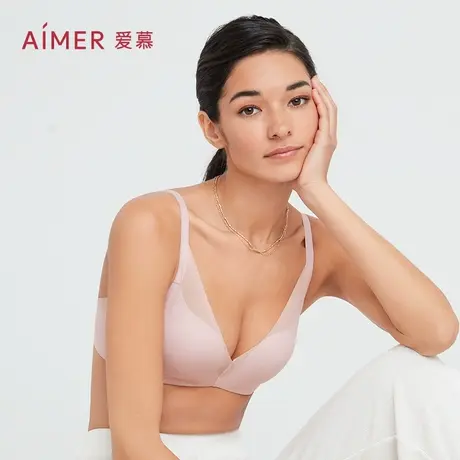【直播专享套装】爱慕光面大胸显小/软支撑小胸聚拢洞洞透气文胸图片