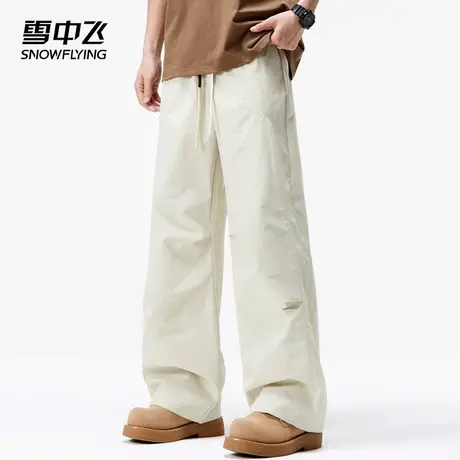 雪中飞休闲裤2025春夏新款美式休闲运动复古男士直筒阔腿宽松长裤图片