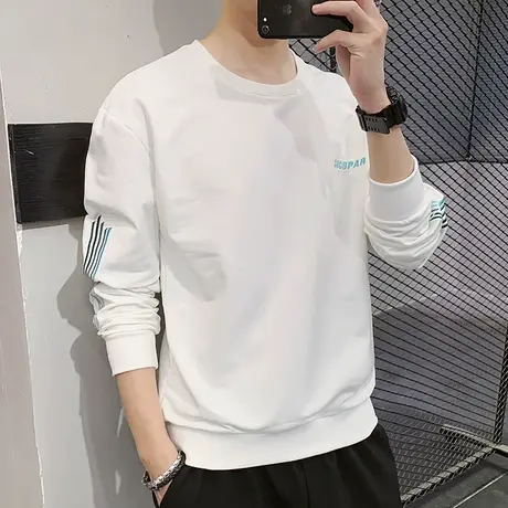 卫衣男秋季新款韩版休闲圆领印花长袖体恤男士帅气潮牌百搭上衣服图片