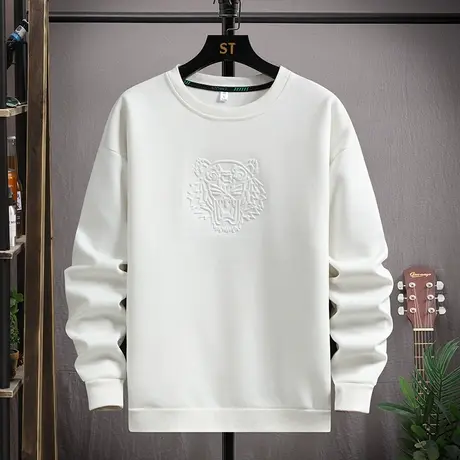 虎头圆领男士卫衣春秋款国潮2023秋季宽松休闲秋装薄款上衣服潮流商品大图