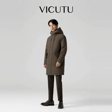 VICUTU/威可多男士羽绒服冬季新款商务差旅鹅绒服长款图片