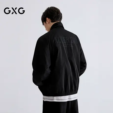 GXG男装 通勤立领行政夹克刺绣宽松拼接茄克时尚外套 26年春新品图片