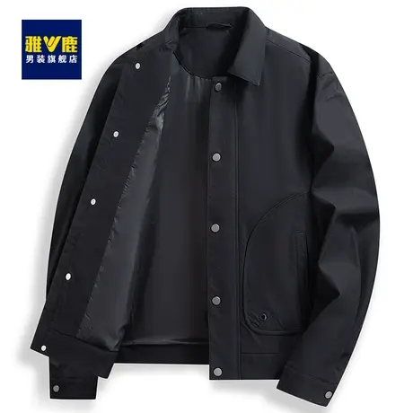 雅鹿夹克男2023春秋新款美式复古飞行员上衣时尚休闲潮流宽松外套商品大图