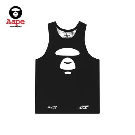 Aape男装春夏猿颜徽章字母印花双面穿迷彩背心0507XXE商品大图