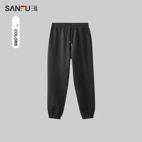 三福2023秋男士都市休闲卫裤 简约宽松净版设计477650商品大图