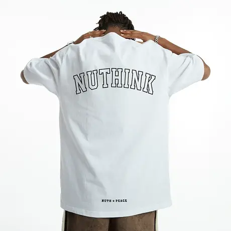 Nuthink美式高街字母短袖T恤男夏季oversize宽松大码潮牌半截袖潮商品大图