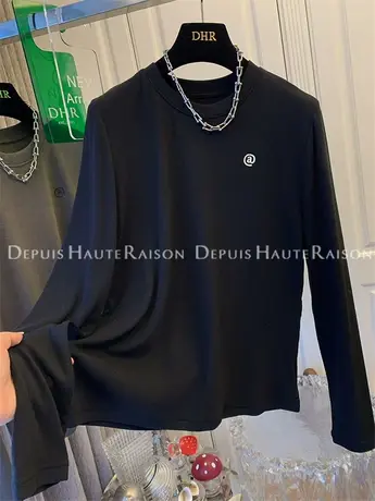 复古洋气圆领长袖T恤打底衫内搭今年流行百搭上衣女2023秋冬新款商品大图