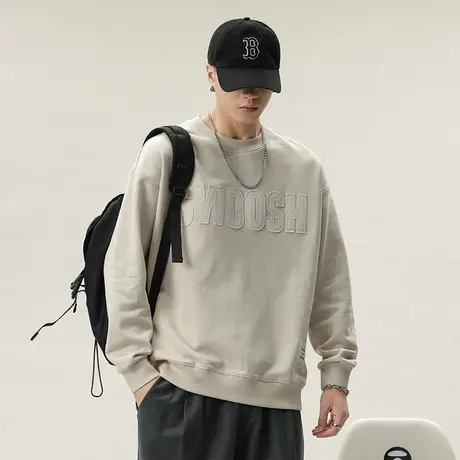 潮牌卫衣男大码港风百搭高档男士卫衣休闲印花时尚百搭宽松卫衣男图片